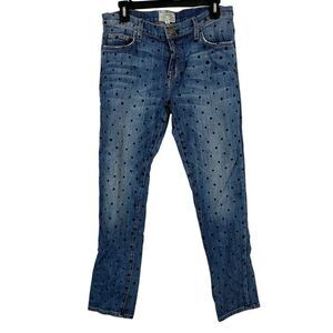 Current/Elliott Blue Polka Dot Skinny Jeans